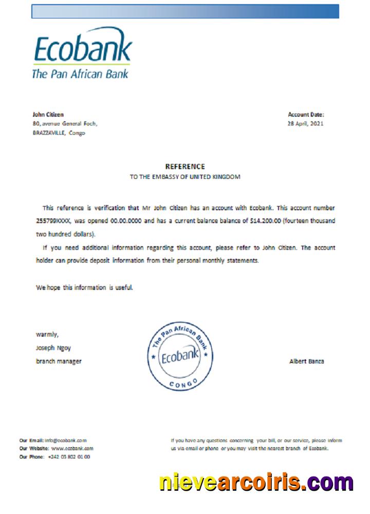 Congo Ecobank reference