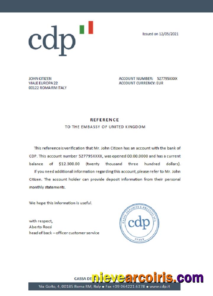 Italy CDP reference