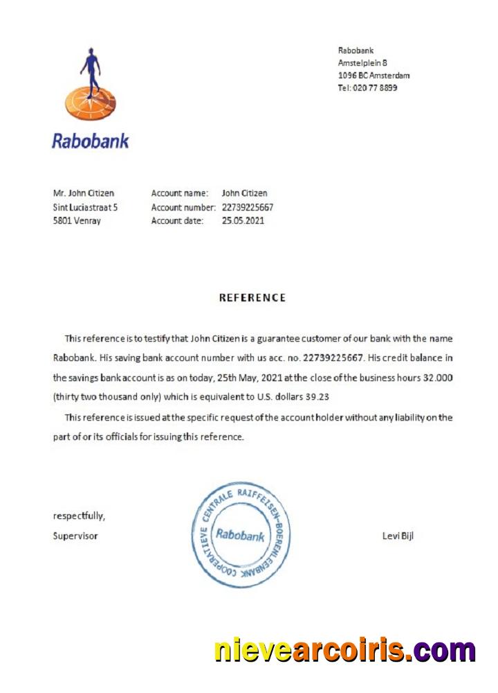 Netherlands Rabobank reference